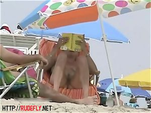 Candid naked beach teenager bum voyeur